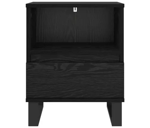 Gultas Skapis Melns Ozolkoks 40 X 35 X 50 Cm Inženierijas Koks Vidaxl