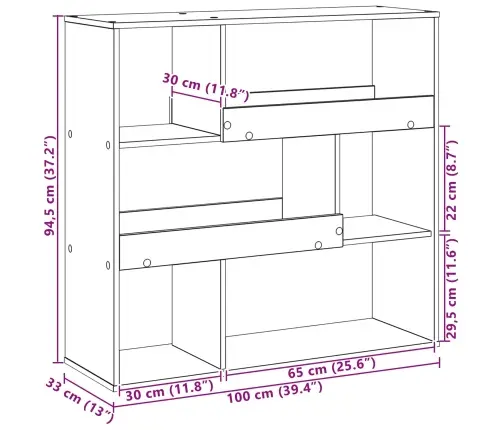 Grāmatu Plaukts Melns Ozolkoks 100 X 33 X 94,5 Cm Vidaxl