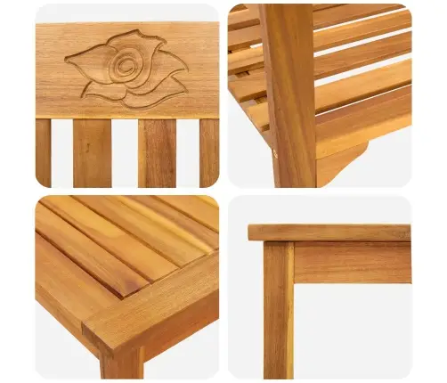 Mēbeļu Komplekts Ar Spilvenu 4 Pcs Dabiska Cietā Akācijas Koks Vidaxl