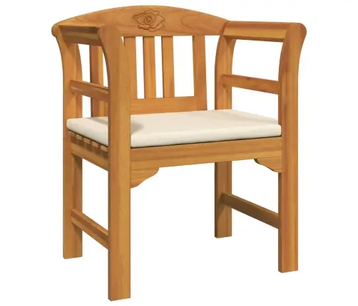 Mēbeļu Komplekts Ar Spilvenu 3 Pcs Dabiska Cietā Akācijas Koks Vidaxl