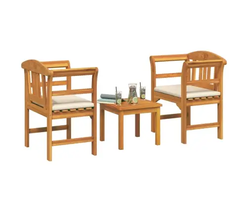 Mēbeļu Komplekts Ar Spilvenu 2 Pcs Dabiska Cietā Akācijas Koks Vidaxl