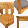 Mēbeļu Komplekts Ar Spilvenu 2 Pcs Dabiska Cietā Akācijas Koks Vidaxl