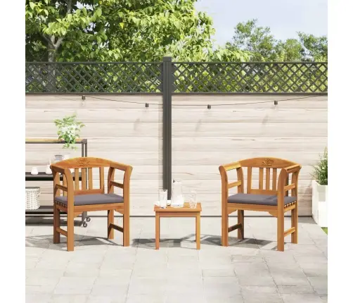 Mēbeļu Komplekts Ar Spilvenu 2 Pcs Dabiska Cietā Akācijas Koks Vidaxl