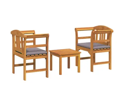 Mēbeļu Komplekts Ar Spilvenu 2 Pcs Dabiska Cietā Akācijas Koks Vidaxl