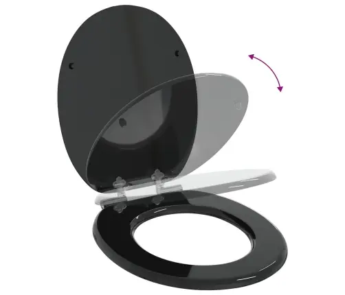 Tualetes Sēdeklis Melna 44 X 38 Cm Mdf Plāksne Vidaxl