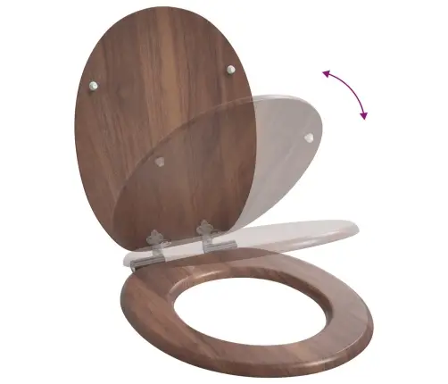 Minkštai Užsidarantis Tualeto Dangtis Ruda 44 X 38 Cm