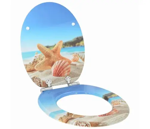 Tualetes Sēdeklis Jūras Čaula 44 X 38 Cm Mdf Plāksne Vidaxl