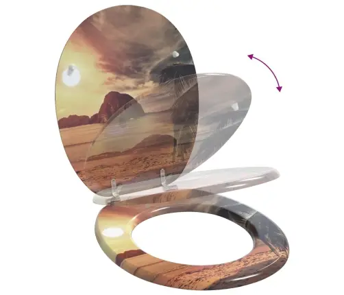 Tualetes Sēdeklis Oranža 44 X 38 Cm Mdf Plāksne Vidaxl