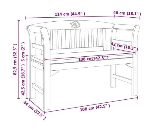 Suoliukas Natūralus Aliejaus Apdaila 114 X 46 X 82,5 Cm