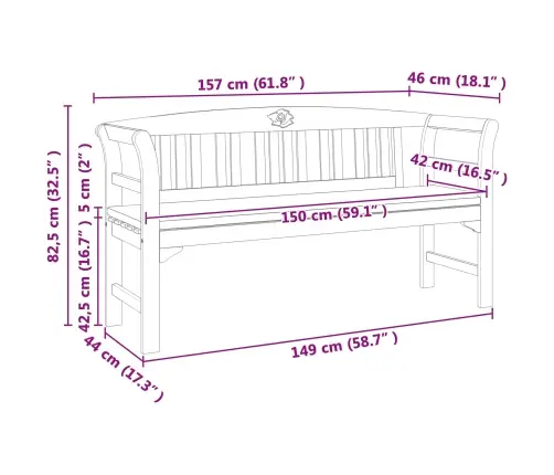 Pink Padjaga Looduslik Õliviimistlus 157 X 46 X 82,5 Cm