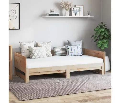 Izvelkamais Dienas Gultas Dabiska 180 X 200 Cm Vidaxl