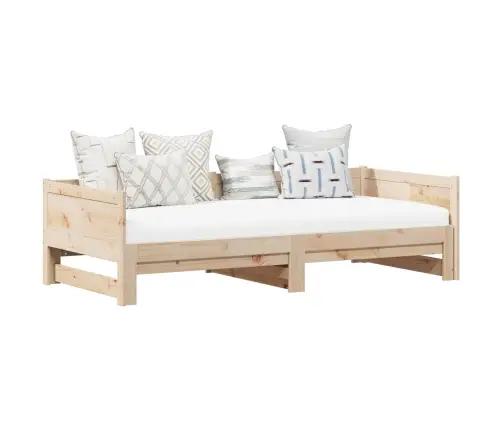 Izvelkamais Dienas Gultas Dabiska 180 X 200 Cm Vidaxl