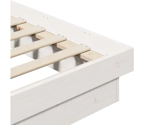 Lovos Rėmas Balta 200 X 200 Cm Kietos Pušies Mediena