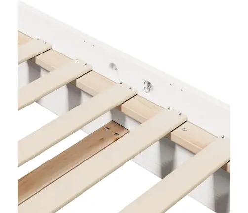 Lovos Rėmas Balta 200 X 200 Cm Kietos Pušies Mediena