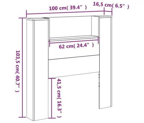 Peats Riiuliga Pruun Tamme 100 X 16,5 X 103,5 Cm Tehispuit