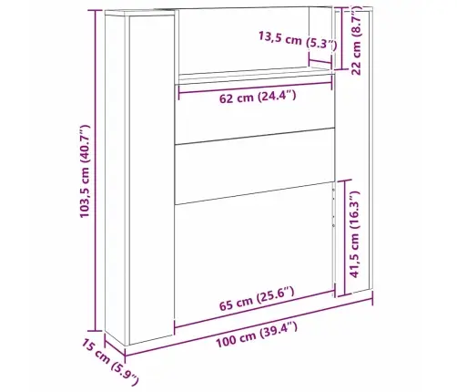 Galvūgalis Senas Medis 100 X 15 X 103,5 Cm Apdirbta Mediena
