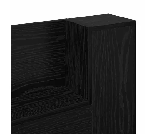 Galvas Dēlis Skapītis Melns Ozolkoks 120 X 15 X 103.5 Cm Vidaxl