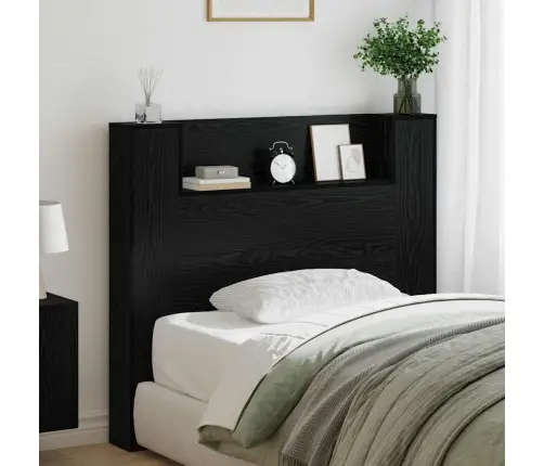 Galvas Dēlis Skapītis Melns Ozolkoks 120 X 15 X 103.5 Cm Vidaxl