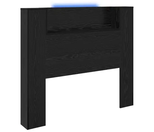 Galvas Dēlis Skapītis Melns Ozolkoks 120 X 15 X 103.5 Cm Vidaxl