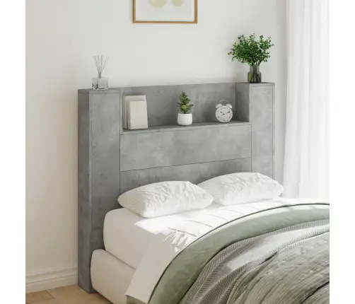 Galvūgalis Betono Pilka 120 X 16,5 X 103,5 Cm Apdirbta Mediena