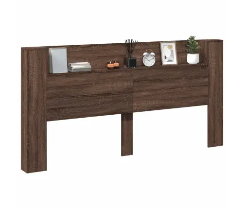 Peats Riiuliga Pruun Tamme 200 X 16,5 X 103,5 Cm Tehispuit