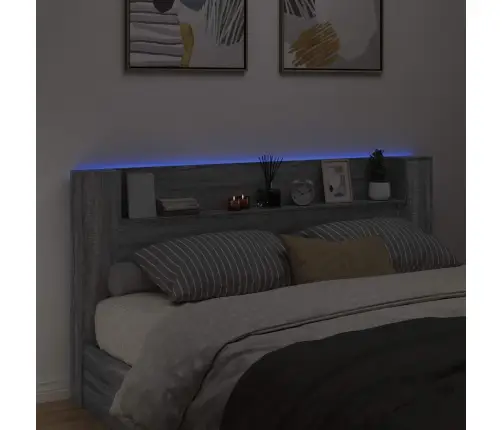 Galvgalis Pelēks Sonoma 200 X 16,5 X 103,5 Cm Inženierijas Koks Vidaxl