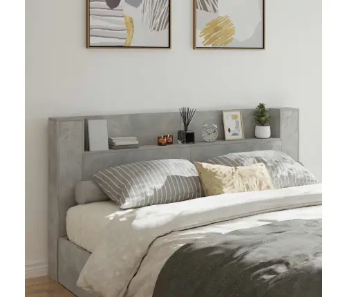 Galvgalis Betona Pelēks 200 X 16,5 X 103,5 Cm Inženierijas Koks Vidaxl