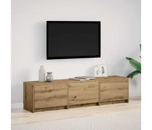 Tv Skapis Ar Led Gaismām Mākslīgā Ozola 162 X 34 X 40 Cm Vidaxl