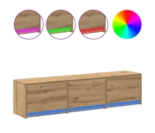 Tv Skapis Ar Led Gaismām Mākslīgā Ozola 162 X 34 X 40 Cm Vidaxl