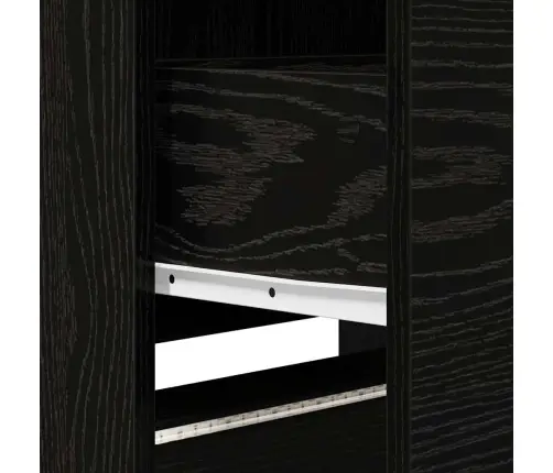 Tv Skapis Ar Led Gaismām Melns Ozolkoks 162 X 34 X 40 Cm Vidaxl