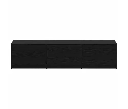 Tv Skapis Ar Led Gaismām Melns Ozolkoks 162 X 34 X 40 Cm Vidaxl