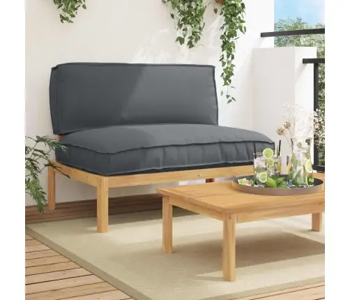 Dīvānu Komplekts Antracīts 120 X 80 X 69 Cm Cietā Akācijas Koks Vidaxl