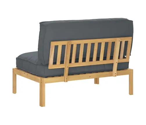 Dīvānu Komplekts Antracīts 120 X 80 X 69 Cm Cietā Akācijas Koks Vidaxl