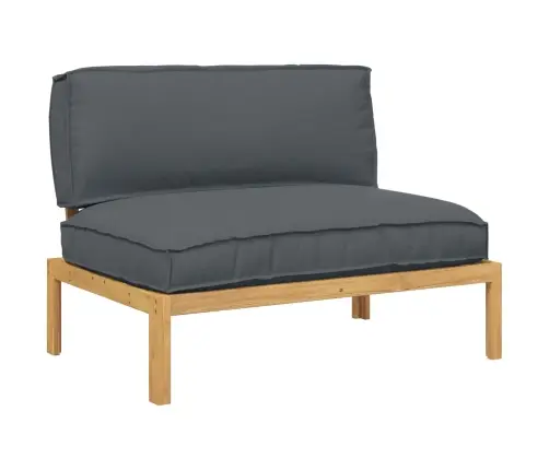 Dīvānu Komplekts Antracīts 120 X 80 X 69 Cm Cietā Akācijas Koks Vidaxl