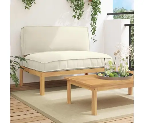 Dīvānu Komplekts Krēmkrāsa 120 X 80 X 69 Cm Cietā Akācijas Koks Vidaxl