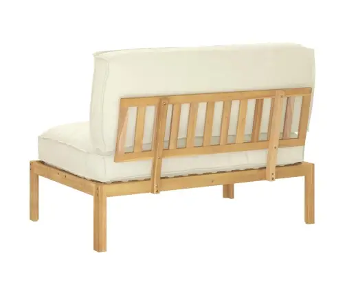 Dīvānu Komplekts Krēmkrāsa 120 X 80 X 69 Cm Cietā Akācijas Koks Vidaxl