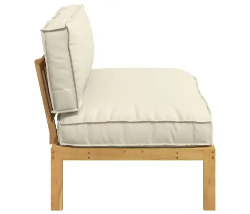 Dīvānu Komplekts Krēmkrāsa 120 X 80 X 69 Cm Cietā Akācijas Koks Vidaxl