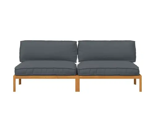 Dīvānu Komplekts Antracīts 240 X 80 X 69 Cm Cietā Akācijas Koks Vidaxl