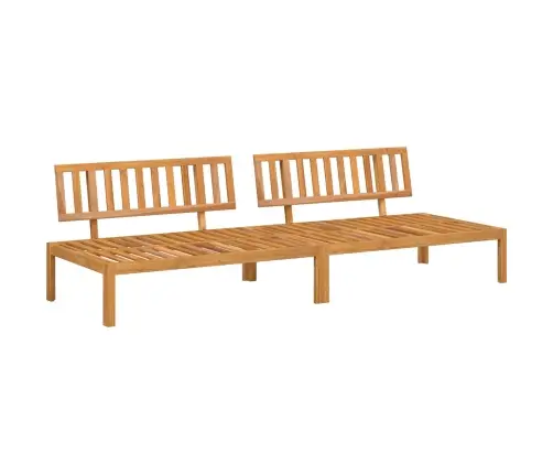 Dīvānu Komplekts Pelēka 240 X 80 X 69 Cm Cietā Akācijas Koks Vidaxl