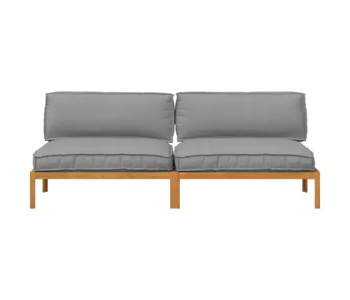 Dīvānu Komplekts Pelēka 240 X 80 X 69 Cm Cietā Akācijas Koks Vidaxl