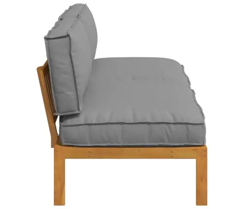 Dīvānu Komplekts Pelēka 240 X 80 X 69 Cm Cietā Akācijas Koks Vidaxl