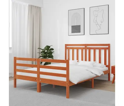 Gultas Rāmis Ar Galvas Klāju 2 Pcs Vaks Brūns 160 X 200 Cm Vidaxl