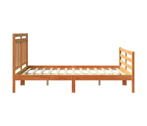 Gultas Rāmis Ar Galvas Klāju 2 Pcs Vaks Brūns 160 X 200 Cm Vidaxl