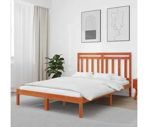 Gultas Rāmis 2 Pcs Vaks Brūns 160 X 200 Cm Ciets Priedes Koks Vidaxl