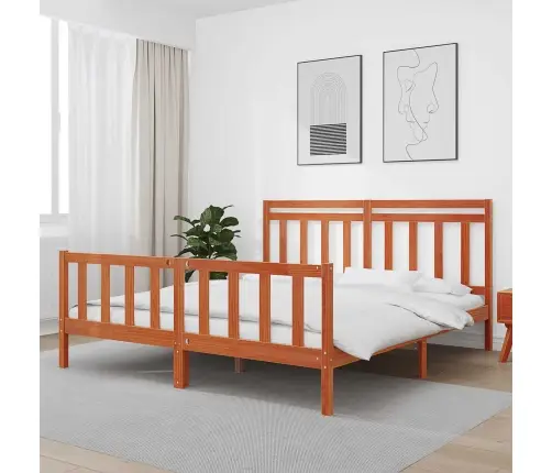 Gultas Rāmis 2 Pcs Vaks Brūns 180 X 200 Cm Ciets Priedes Koks Vidaxl