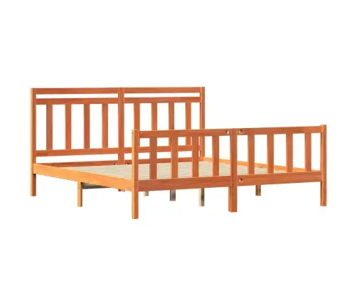 Gultas Rāmis 2 Pcs Vaks Brūns 180 X 200 Cm Ciets Priedes Koks Vidaxl