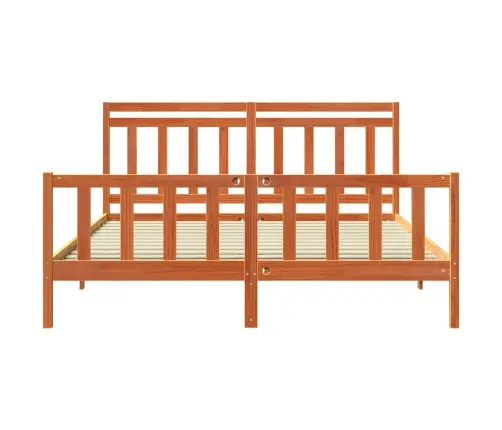 Gultas Rāmis 2 Pcs Vaks Brūns 180 X 200 Cm Ciets Priedes Koks Vidaxl