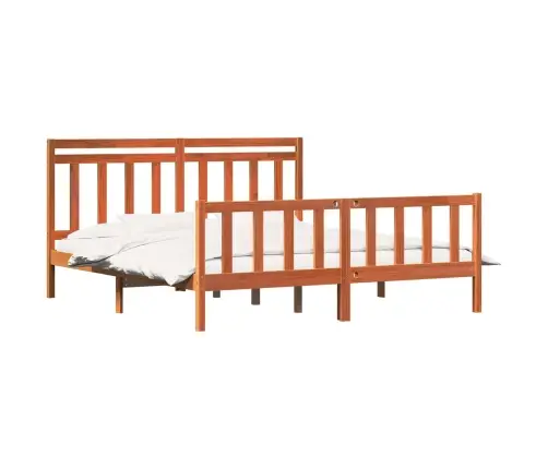 Gultas Rāmis 2 Pcs Vaks Brūns 180 X 200 Cm Ciets Priedes Koks Vidaxl