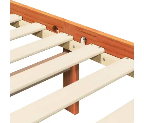 Gultas Rāmis 2 Pcs Vaks Brūns 140 X 190 Cm Ciets Priedes Koks Vidaxl