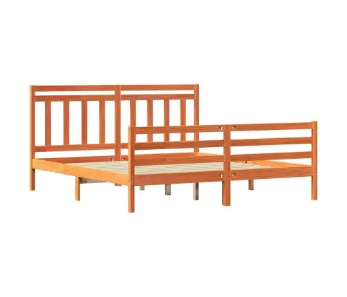 Gultas Rāmis Ar Galvas Klāju 2 Pcs Vaks Brūns 180 X 200 Cm Vidaxl